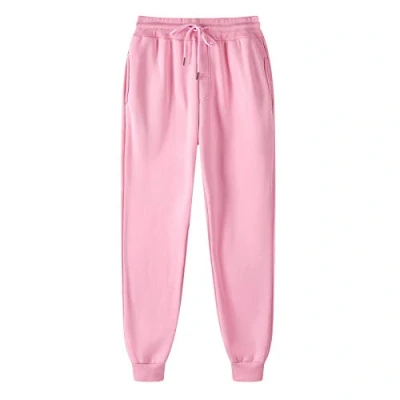 Image of Tracksuit Bottoms Womens Joggers Pants Elastic Waisted Sweatpant with Pockets Casual Active Workout Running Sports Trousers Ladies Jogging Drawstring UK Pink 3XL