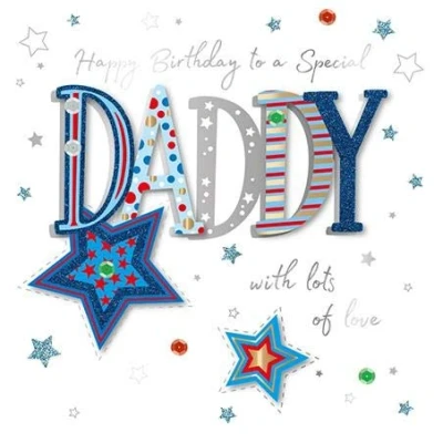 Image of Special Daddy Embellished Birthday Greeting Card Talking Pictures Cards
