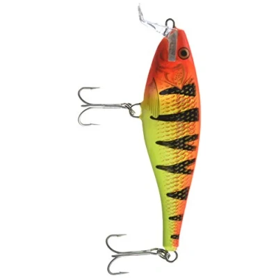 Image of Rapala Super Shad Rap Lure with Two No. 3/0 Hooks, 1.5 2.7 m Swimming Depth, 14 cm Size, Hot Perch