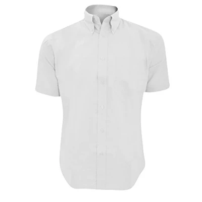 Image of Kustom Kit Mens Workwear Oxford Short Sleeve Shirt (16.5inch) (White)