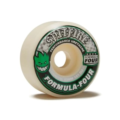 Image of SPITFIRE WHEELS (JEU DE 4) F4 101D CONICAL GREEN PRINT 54MM