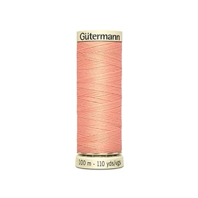 Image of Gutermann Sew All Polyester Thread, 100Mtr, Sweet Peach (0586), 5.5 x 1.8 cm