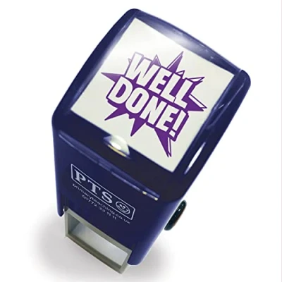 Image of Well Done Pre Inked School Teachers Positive Feedback Marking Stamper Stamp 25mm Primary Teaching Services (Purple)