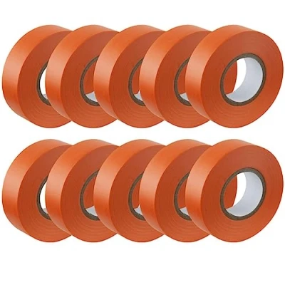 Image of GTSE Orange Electrical Tape, 19mm x 20m, 10 Rolls of Strong Self Adhesive PVC Insulation Tape for Insulating, Repairing and Protecting Wires
