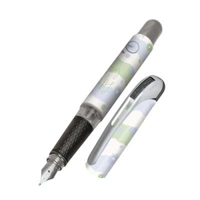 Image of Online fountain pen College Beautiful, ink for right handers, ergonomic grip, iridium nib medium, standard cartridges, incl. combi cartridge blue, allergy sufferers