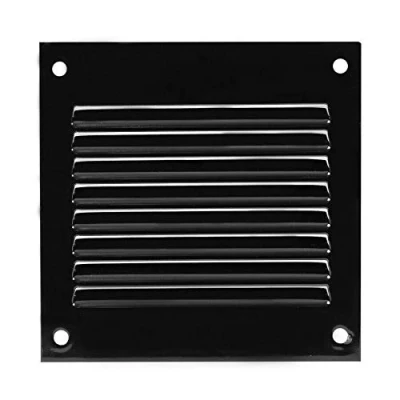 Image of Metal Air Vent Grille 100mm x with Fly Screen Flat Louvre Duct Cover (Brown)