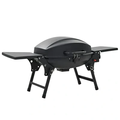 Image of vidaXL Portable Gas BBQ Grill with Cooking Zone Black Freestanding Barbecue