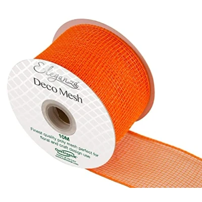 Image of Eleganza Deco Mesh 63mm x 10m Orange No.04, Synthetic Material, 63 mm 10 m