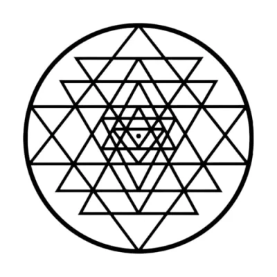 Image of Sri Yantra Wall Art Sticker Meditation Spiritual Bedroom Decor Sacred Geometry Mural Home Removable Small 30x30cm