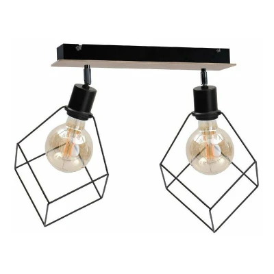 Image of Ruben Twin Ceiling Spotlight Wood, 55cm, 2x E27