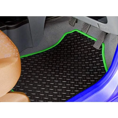 Image of TAILORED FOR: Vauxhall Adam 2013 ON (4 Clips) PREMIUM GENUINE EXACT FIT RUBBER CAR MATS MAT + GREEN TRIM