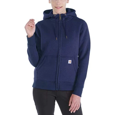 Image of Carhartt Women&#039;s Relaxed Fit Midweight Full Zip Sweatshirt, Navy, XL
