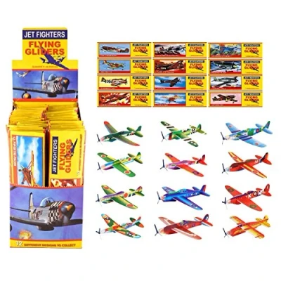 Image of Lizzy Deluxe Flying Gliders Kids Birthday Party Bag Favours Pinata Filler Pony Toy UK (Pack of 4, Jet Fighter)