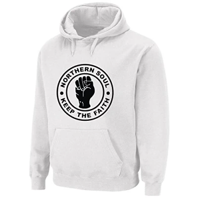 Image of Tribal T Shirts Mens Northern Soul Keep the Faith Hoody (XL, white)