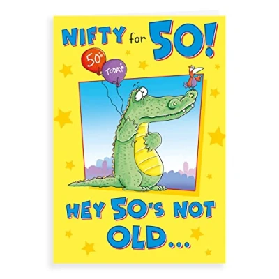 Image of Regal Publishing Humour Milestone Age Birthday Card 50 M 9 x 6 inches
