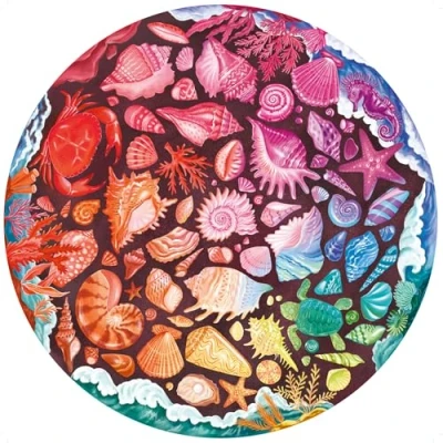 Image of Ravensburger 12000823 Seashells 500 pieces jigsaw puzzle for adults and kids age 12 years up, Round