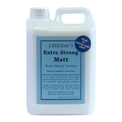Image of Littlefair&#039;s Varnish for Wood 2.5ltr X Strong &amp; Fast Drying Water Based Interior Polyurethane Finish Lacquer Clear Coat Coating Protector Matt