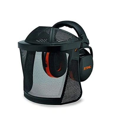 Image of Stihl Unisex Adult Face Shield Ear Protection Short Nylon Mesh Black