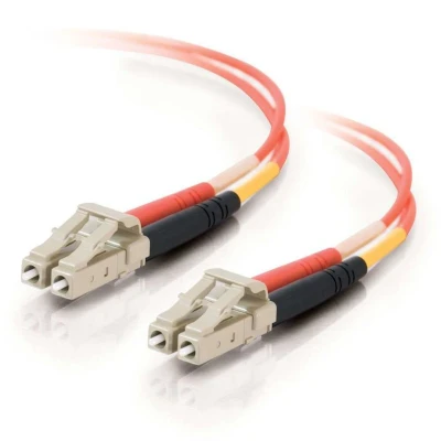 Image of C2G 2m Fibre/Fiber Optic Cable for Fast Ethernet, Fiber Channel, ATM and Gibabit Patch LSZH LC/LC Duplex Multimode 50/125 MM