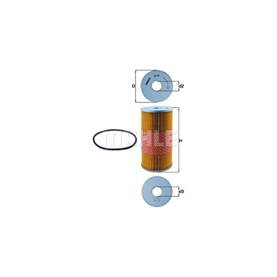 Image of 5985421000, 801195128 Oil Filter MAHLE ORIGINAL OX 55D Insert