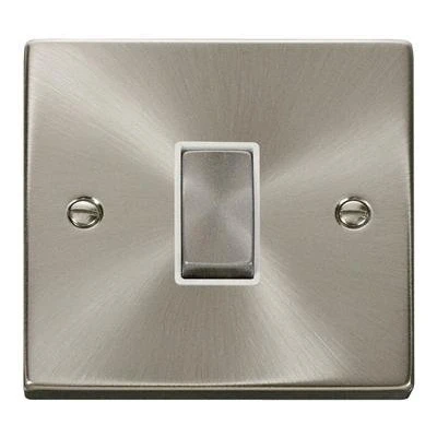 Image of Click Deco VPSC411WH Single Light Switch Satin Chrome