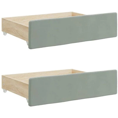 Image of vidaXL Bed Storage Drawers 2 pcs Light Grey Engineered Wood and Velvet
