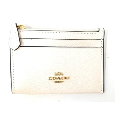 Image of Coach Womens Crossgrain Leather Mini ID Skinny 2 White One Size