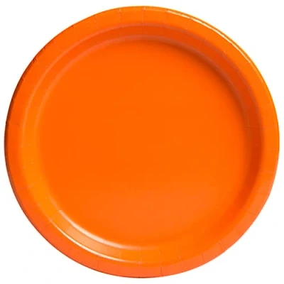 Image of Unique 32252EU Eco Friendly Paper Plates 23 cm Orange Colour 16 Count (Pack of 1), Pack