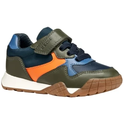 Image of Geox RANN Trainers for kids, Size: 11K, Military/orange shoes
