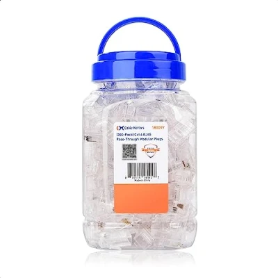 Image of Cable Matters 200 Pack Cat 6 Pass Through RJ45 Connectors (RJ45 / Cat6 Connector Cat6/Ethernet Connectors) for Solid or Stranded UTP Ethernet