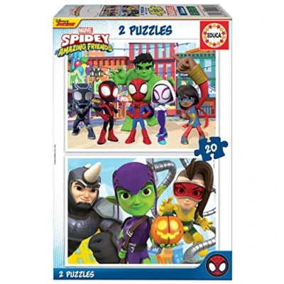 Image of Educa 19296 2x20 Spidey &amp; his Amazing Friends, Multicoloured