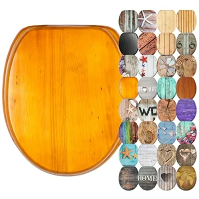 Image of Sanilo Soft Close Toilet Seat, Wide Choice of Wooden Seats, Stable Hinges, Easy to Mount (Wood)
