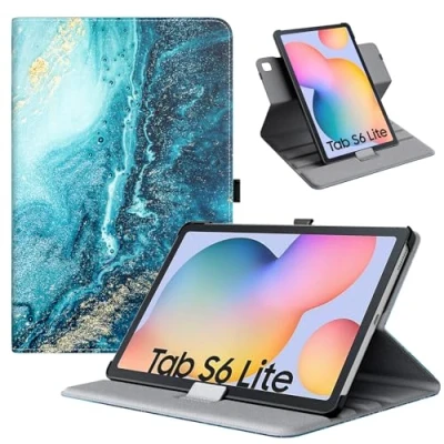 Image of TiMOVO Case for Samsung Galaxy Tab S6 Lite 2024/2022/2020, 90 Degree Rotating Stand Cover with S Pen Loop, Support Auto Wake Sleep 10.4&quot; Tablet, Gilding