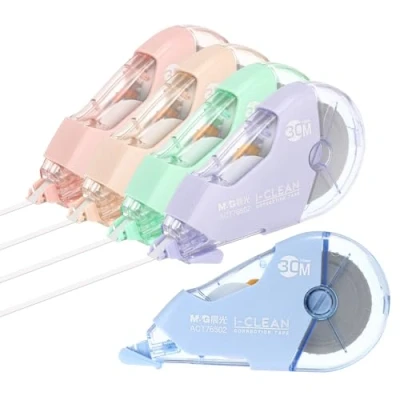 Image of M&amp;G 5 Pack 98 Ft White Out Tape, Correction Tape Tear Resistant Whiteout Fall Bulk Cute Transparent Dispenser for Classroom Office Home, Pastel Color