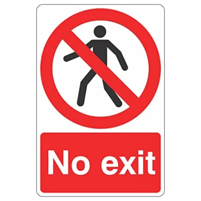 Image of 150mmx200mm No Exit With Man Sign Rigid Plastic