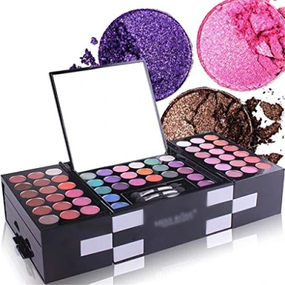 Image of MUUZONING 148 Colours Mix Eyeshadow Concealer Lip Gloss Pressed Powder and Blusher Makeup Palette Set Kit Toiletries For Daily Use N219