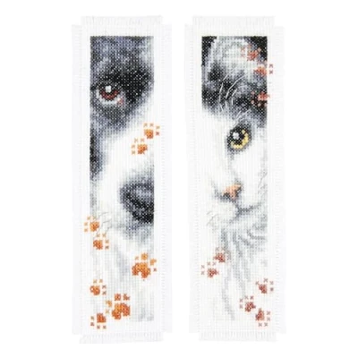 Image of Vervaco Pack of 0155651 Bookmark Set 2 Cross Stitch Kit Embroidery, Cotton, White, 6 x 20 1 cm