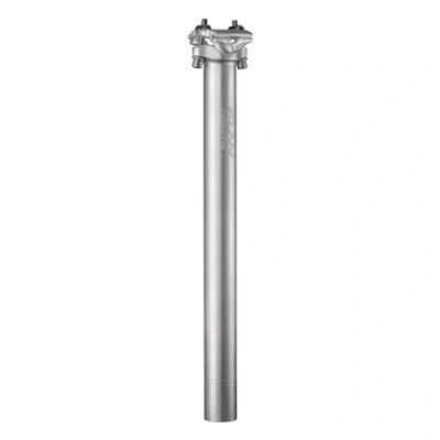 Image of Funn Crossfire Bike Seat Post, Length 350mm, Diameter 31.6mm, Aluminum Alloy AL6061, 3D Forged, One Piece Head and Shaft (Blast Silver)