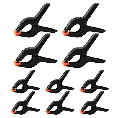 Image of 10 Pieces Large Nylon Spring Clamps, 6 Inch and 4 Heavy Duty Plastic Grip Clips Set