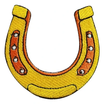 Image of Horse Shoe Patch, Lovers Patch Embroidered Iron on Sew Badge for Clothes etc. 7x7cm