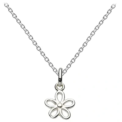 Image of Dew Womens Sterling Silver Simple Flower Necklace 98346HP, 18&quot;
