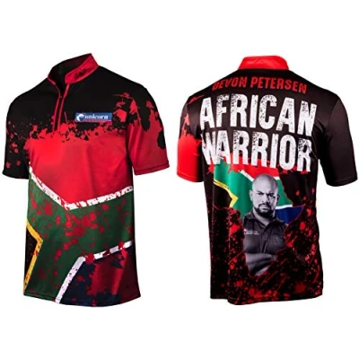 Image of Unicorn Men&#039;s Official 2019 Devon Petersen Shirt, Red/Green/Yellow/White, 3X Large