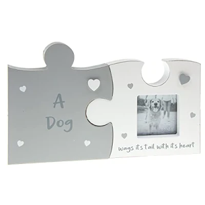 Image of Shudehill Giftware Jigsaw Picture Frame A Dog Wags Its Tail With Heart Photo