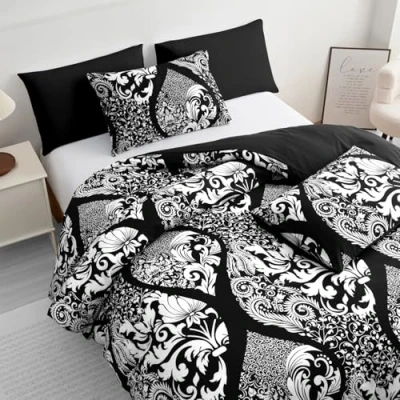 Image of Pamposh Double Duvet Set Premium Brushed Microfiber Cover Ultrasoft Hypoallergenic Non Iron Luxury Bedding With Zipper Closure