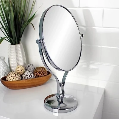 Image of Showerdrape Triton 5x Magnification Vanity Makeup Mirror Free Standing Table on Stand