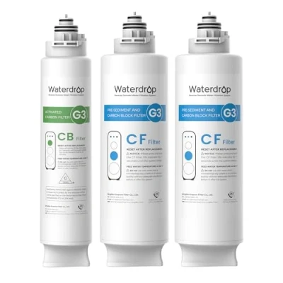 Image of Waterdrop WD G3 W Replacement Filter 1 Year Combo, Pack of 2 N1CF Filters and N3CB