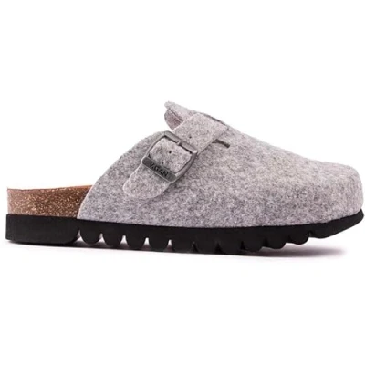 Image of V.GAN Womens Vegan Taro Footbed Backless Mules Slippers Grey 5 UK