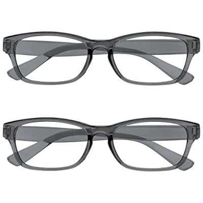 Image of The Reading Glasses Company Grey Readers Value 2 Pack Mens Womens RR77 7 +3.00