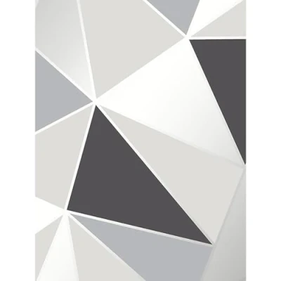 Image of Fine Decor FD41994 UK Apex Geo Sidewall Wallpaper, Black/Silver