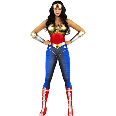 Image of Funidelia Wonder woman costume Injustice: Gods Among Us for Superheroes, Justice League Costumes adults, accessory fancy dress &amp; props Halloween, carnival parties Size L
